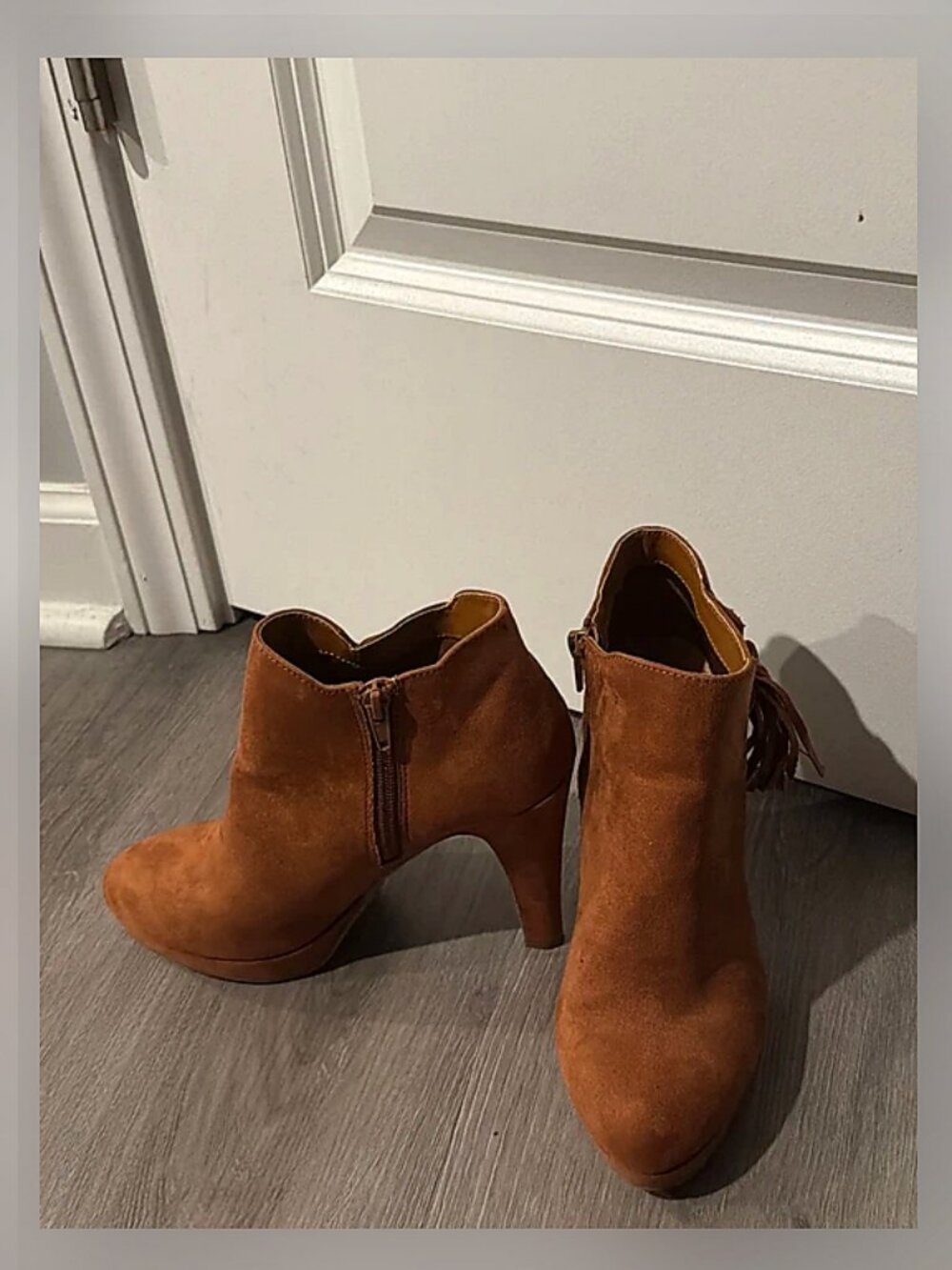 Brown high heels